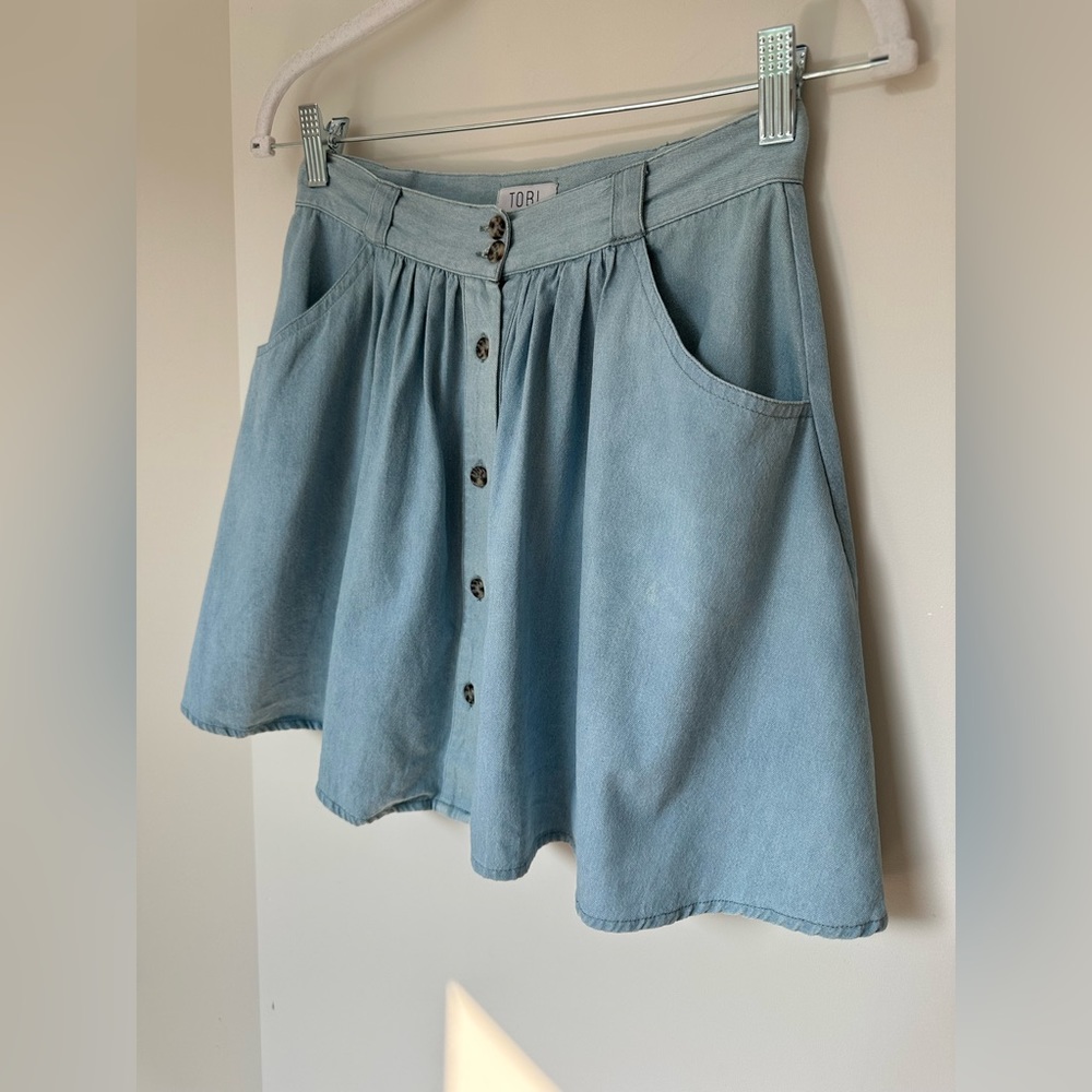 TOBI - High Waisted Denim Mini Skirt - Size S